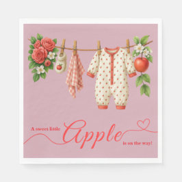 Söt lilla äpple-babyshower | Höstrustik barn Pappersservett