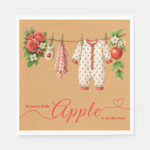 Söt lilla äpple-babyshower Höstrustik barn Pappersservett