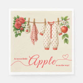 Söt lilla äpple-babyshower | Höstrustik barn Pappersservett