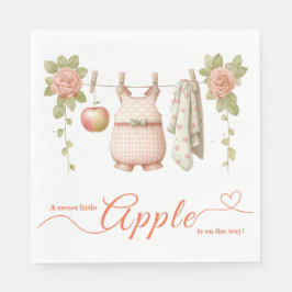 Söt lilla äpple-babyshower | Höstrustikalt babyfir Pappersservett