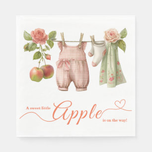 Söt lilla äpple-babyshower Höstrustikalt babyfir Pappersservett