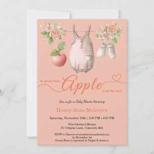 Söt lilla äpple-babyshower Rustik höstbabyshower Inbjudningar