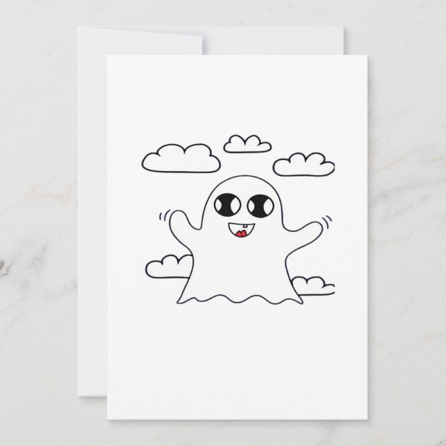 Söt lilla Boo Kreativ stil Julkort (Framsida)