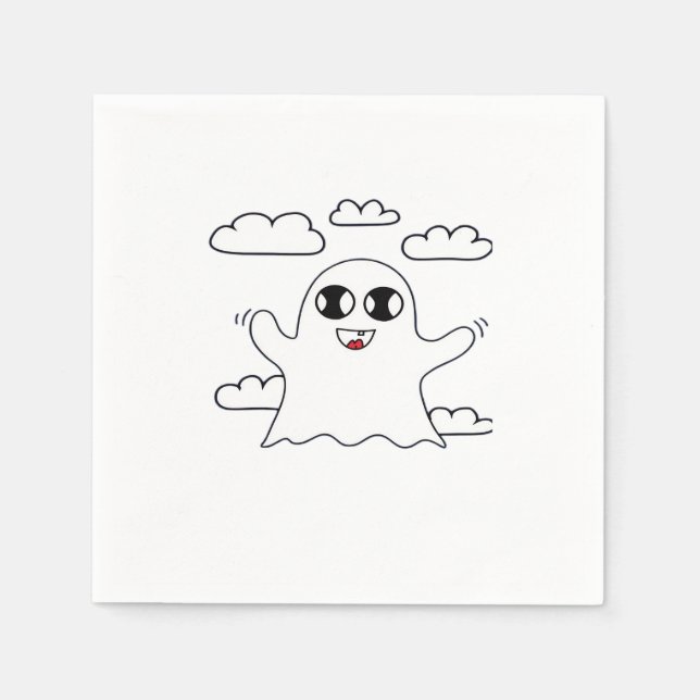 Söt lilla Boo Kreativ stil Pappersservett (Framsidan)