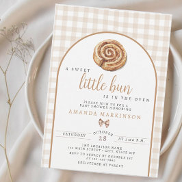 Söt lilla bun i Oven Neutralt Baby Shower Inbjudningar
