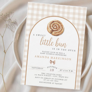 Söt lilla bun i Oven Neutralt Baby Shower Inbjudningar
