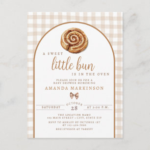 Söt lilla bun i Oven Neutralt Baby Shower Vykort