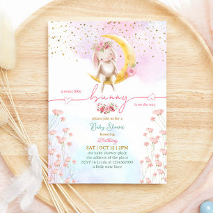 Söt lilla Bunny Flicka Shower Inbjudningar