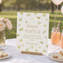 Söt lilla citron Bebisdusch Blöja-Lottteri