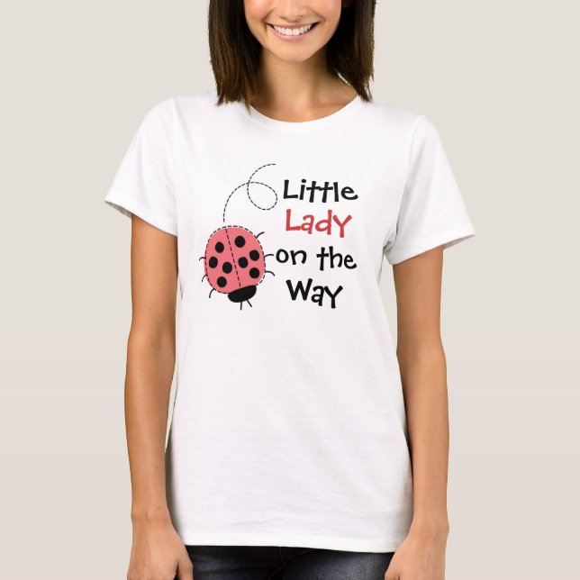 Söt lilla dam på väg ladybug graviditet t-shirt (Framsida)