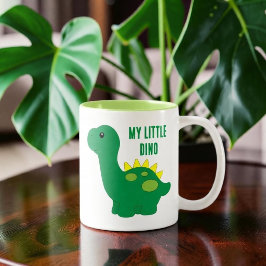 Söt lilla dino Två-Tonad mugg