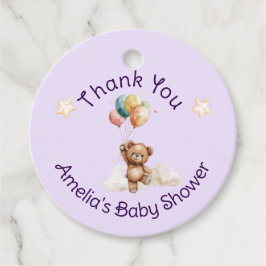 Söt lilla en på Lavender Baby Shower Gåvor Etiketter