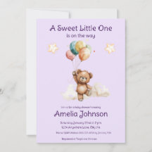 Söt lilla en på Lavender Baby Shower