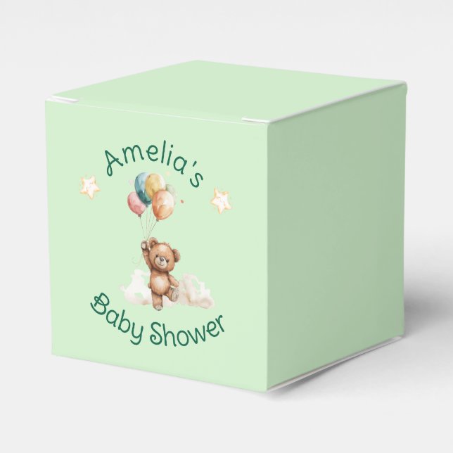 Söt lilla en på väg Grön baby shower Presentaskar (Framsidan Sidan)