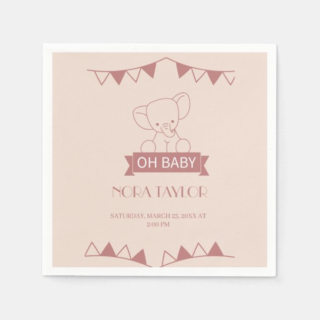 Söt lilla en på vägen pappersservett (Framsidan)