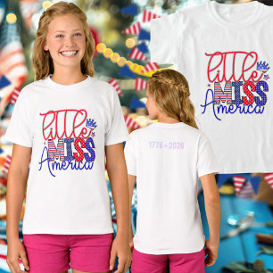 Söt lilla Fröken Amerika 250 1776 till 2026 T Shirt