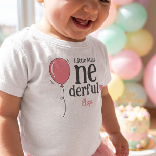 Söt lilla fröken Onederful Första födelsedagsballo T Shirt