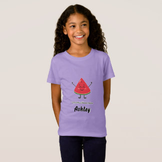 Söt lilla fröken vattenmelon dekal stil barn t-shi t shirt