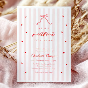 Söt lilla hjärtas baby shower-inbjudan inbjudningar