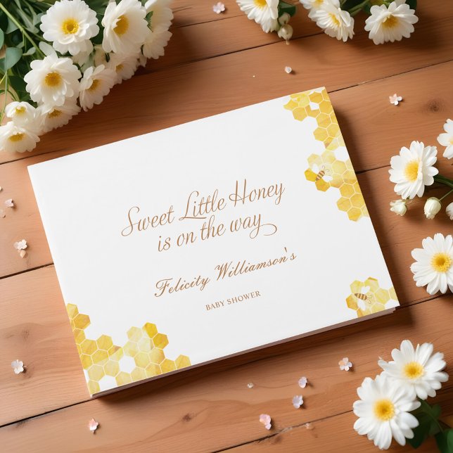 Söt lilla honung på vägen | Bee Baby Shower Gästböcker (Sweet Little Honey On The Way | Bee Baby Shower Guest Book)