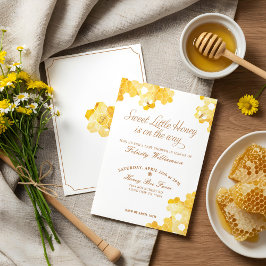 Söt lilla honung på vägen | Bee Baby Shower Inbjudningar