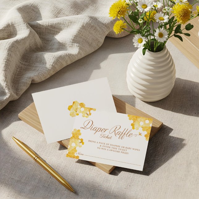 Söt lilla honungen på vägen som gör att Raffle Bil Tilläggskort (Sweet Little Honey On The Way Diaper Raffle Ticket Enclosure Card)