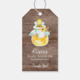 Söt lilla honungsbi Baby Shower Favor Presentkort Presentetikett