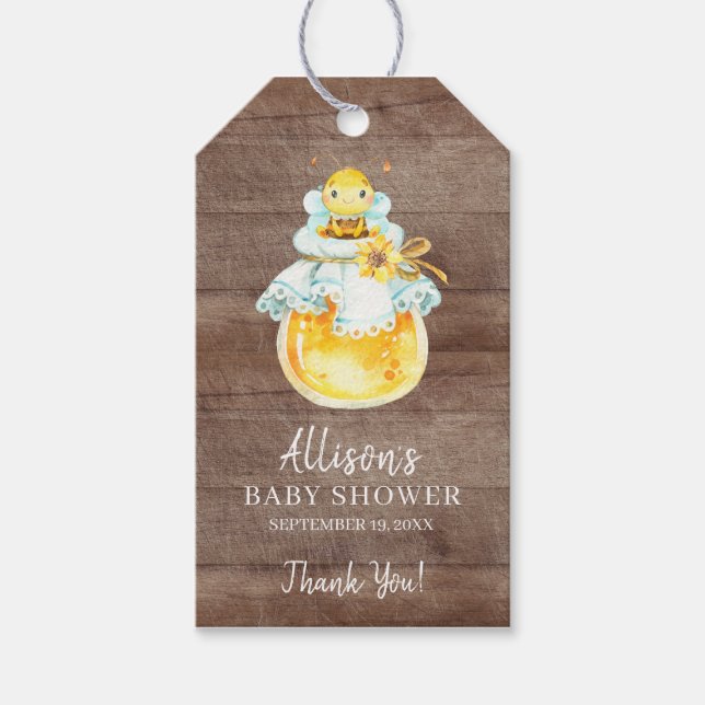 Söt lilla honungsbi Baby Shower Favor Presentkort Presentetikett (Framsidan)