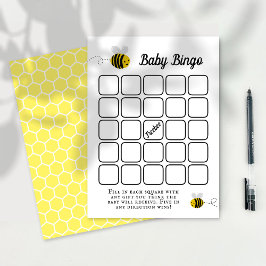 Söt lilla honungsbi Babyskor Shower Bingo Game Tilläggskort