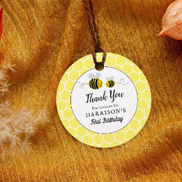 Söt lilla honungsbiets Födelsedagsfest Gåvor Etiketter