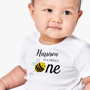 Söt lilla honungsbin 1:a födelsedag t shirt