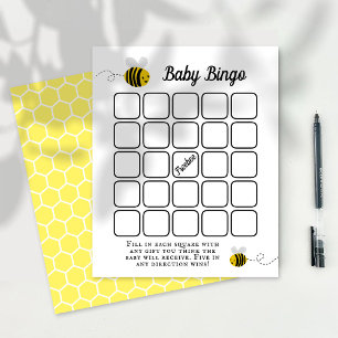 Söt lilla honungsbin Baby Shower Bingo