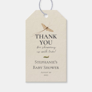 Söt lilla kärleksbugs baby shower tack presentetikett
