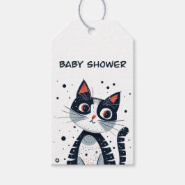 Söt lilla katt baby shower presentkort presentetikett