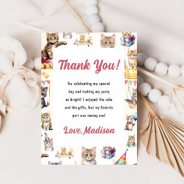 Söt lilla katt födelsedag Party Inbjudan