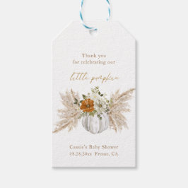 Söt lilla knumpkin Baby Shower Tack Presentetikett