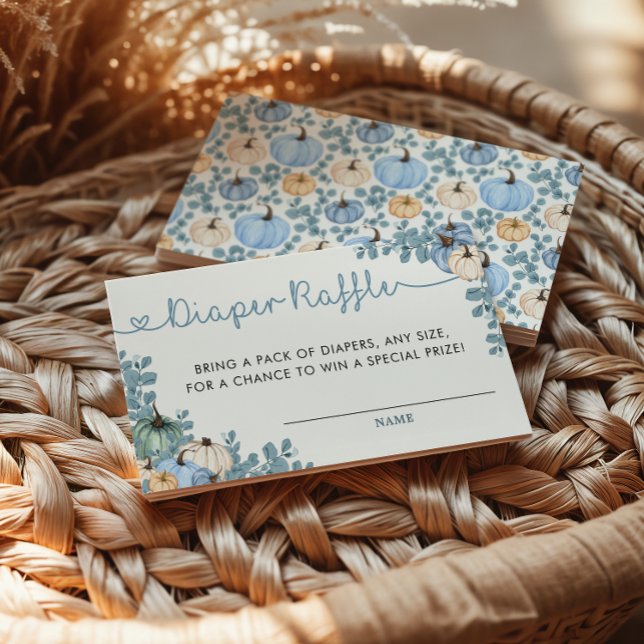 Söt lilla knumpkin Blue Autumn Diaper Raffle Tilläggskort (Skapare uppladdad)