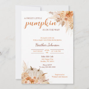 Söt lilla knumpkin Höstbabyskor Inbjudningar