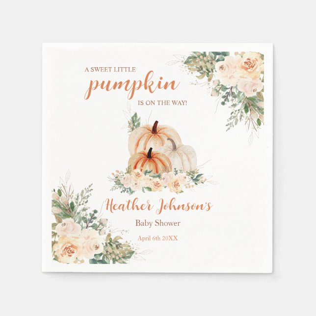 Söt lilla knumpkin Höstbabyskor Pappersservett (Framsidan)