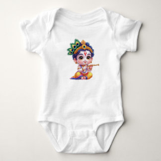 Söt lilla Krishna-babyklänning – hinduisk gud T Shirt