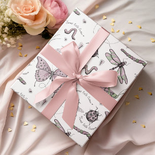 Söt lilla kritiker Delikat Rosa och vit Presentpapper