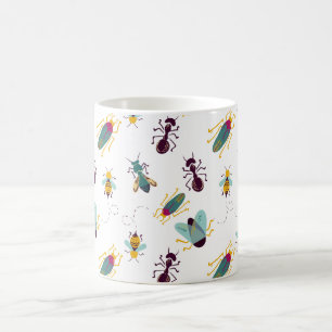 Söt lilla kryp insektra kaffemugg