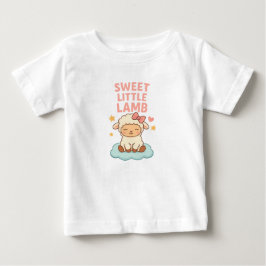 Söt Lilla Lamm – Baby Flicka Moln Charm T Shirt