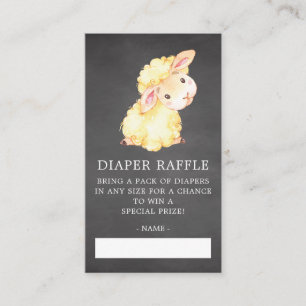 Söt lilla lamm Babyskor Diaper Raffle Biljett Tilläggskort
