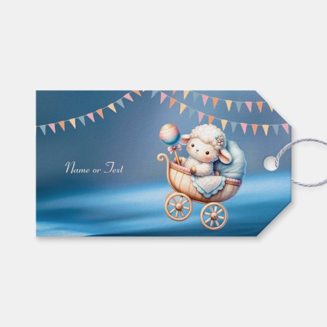 Söt lilla lampa Blå himmel Cute BeSnygg Presentetikett (Framsidan (Horisontell))