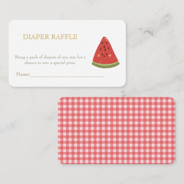 Söt lilla Melon Baby Shower Raffle Tilläggskort (Fram/baksida)