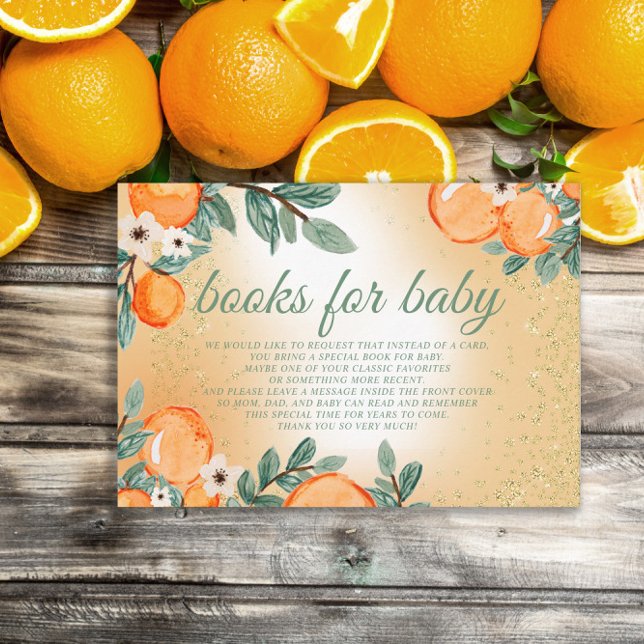 Söt lilla orange grön bebisfest-böcker tilläggskort (Skapare uppladdad)