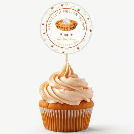 Söt lilla paj-babyfest rund dekal runt klistermärke