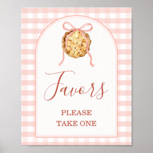 Söt lilla paj rosa randig baby shower presenter poster