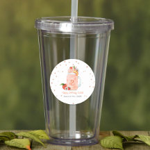 Söt lilla Peach Smoothie 2:a födelsedagen Party